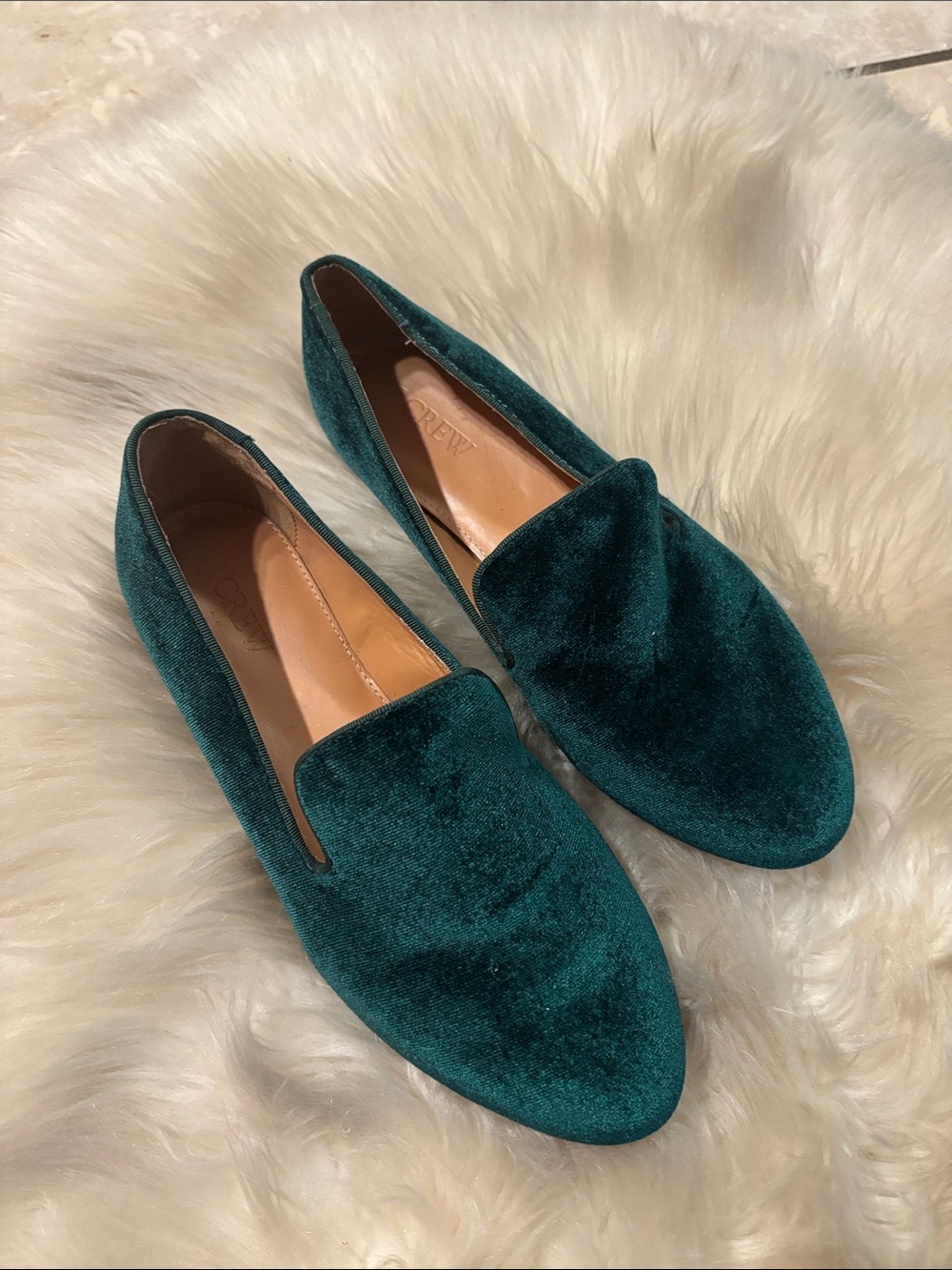 J. Crew Teal Velvet Women's Slip-On Loafers